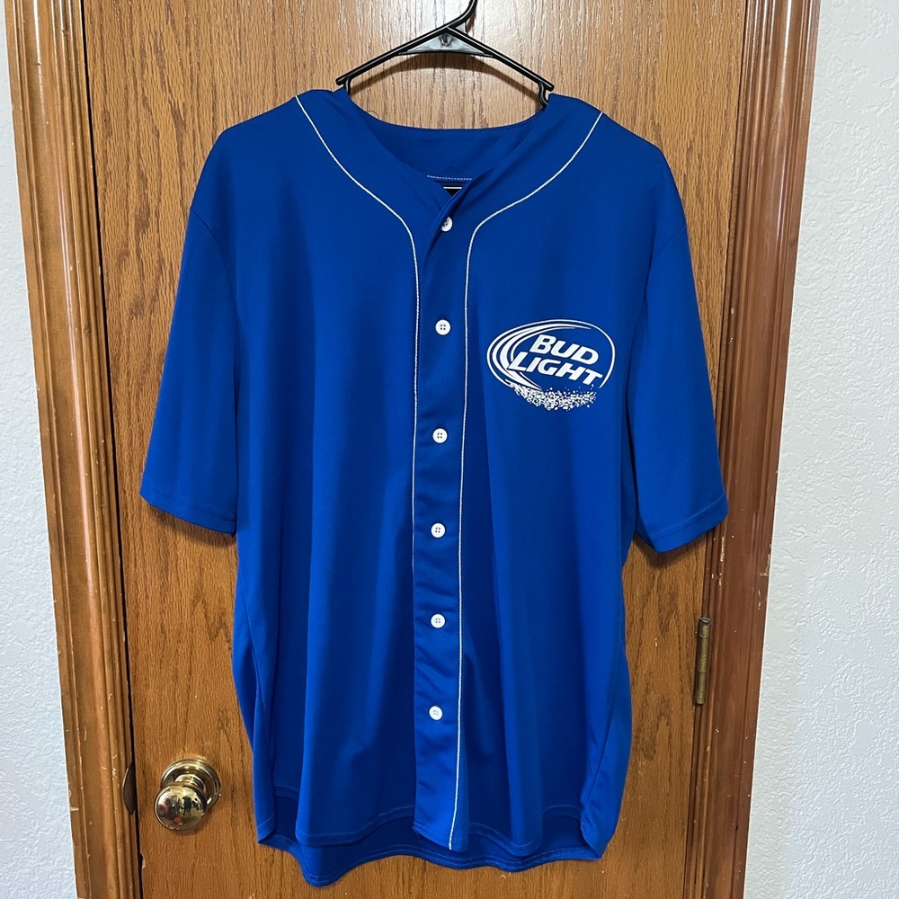 Bud Light Blue Men's Jersey Size Large